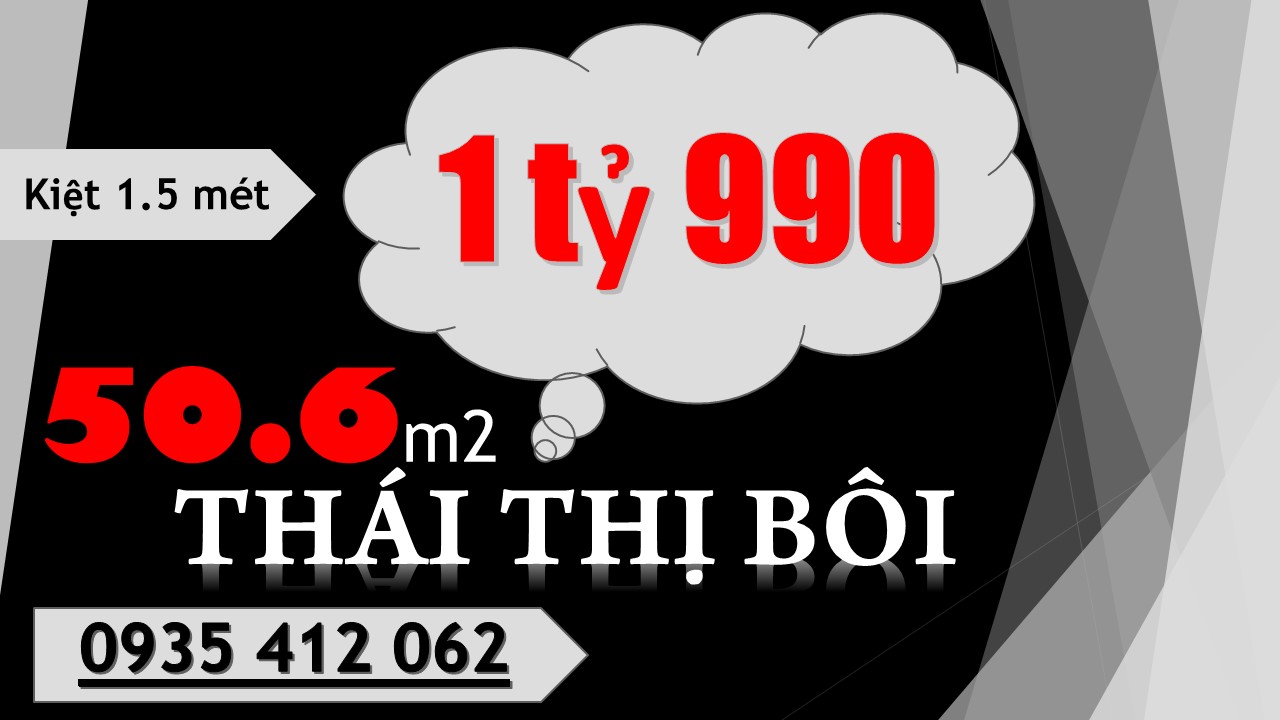 ĐẤT THÁI THỊ BÔI CHỈ 1 TỶ 990 - Ảnh chính